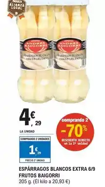 E.Leclerc Baigorri - esparragos blancos extra 6/9 oferta