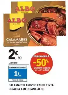 E.Leclerc Albo - calamares trozos en su tinta o salsa americana oferta