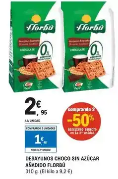 E.Leclerc Florbu - desayunos choco sin azucar anadido oferta