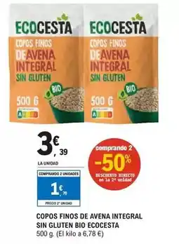 E.Leclerc Ecocesta - copos finos de avena integral sin gluten bio oferta