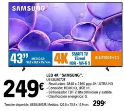 E.Leclerc Samsung - led 4k ue43u8072f oferta