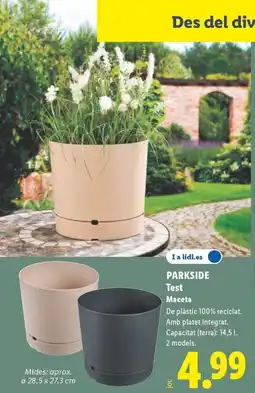 Lidl PARKSIDE Test Maceta oferta