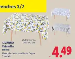 Lidl LIVARNO Estovalles Mantel oferta