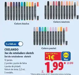 Lidl CRELANDO Joc de retoladors sketch Set de rotuladores sketch oferta