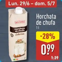 ALDI MILSANI Horchata de chufa Selection oferta