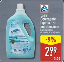 ALDI TANDIL Detergente líquido azul mediterráneo oferta