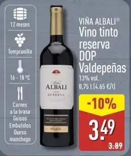 ALDI VIÑA ALBALI Vino tinto reserva DOP Valdepeñas oferta