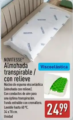 ALDI NOVITESSE Almohada transpirable/ con relieve oferta