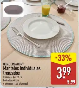 ALDI HOME CREATION Manteles individuales trenzados oferta