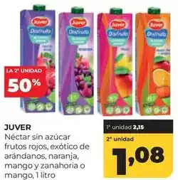 Alimerka Juver - nectar sin azucar frutos rojos, exotico de arandanos, naranja, mango y zanahoria o mango oferta