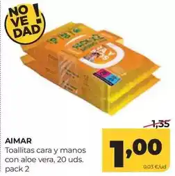 Alimerka Toallitas cara y manos con aloe vera oferta