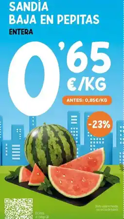 AhorraMas Sandía baja en pepitas entera oferta