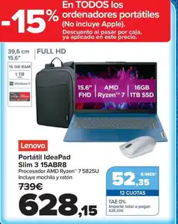 Carrefour LENVOO Portátil IdeaPad Slim 3 15ABR8 oferta
