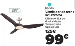 Carrefour KLINDO Ventilador de techo KCLF52-24 oferta