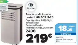 Carrefour Aire acondicionado portátil HMAC9JT-25 oferta