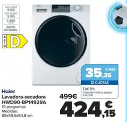 Carrefour HAIER Lavadora-secadora HWD90-BP14929A oferta