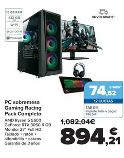 Carrefour PC sobremesa Gaming Racing Pack Completo oferta