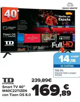 Carrefour Smart TV 40" M40C22TIZEN con Tizen OS 8.0 oferta