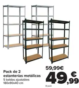 Carrefour Pack de 2 estanterías metálicas oferta