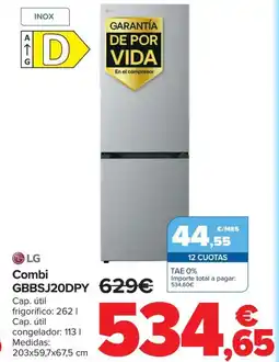 Carrefour LG Combi GBBSJ20DPY 629€ oferta