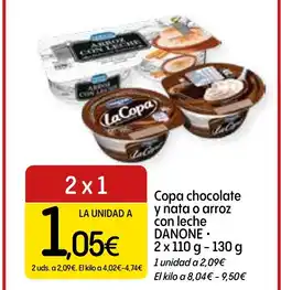 Dialprix DANONE Copa chocolate y nata o arroz con leche oferta