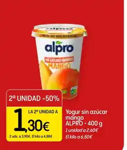 Dialprix ALPRO Yogur sin azúcar mango oferta