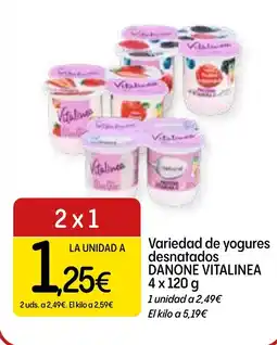 Dialprix DANONE VITALINEA Variedad de yogures desnatados oferta