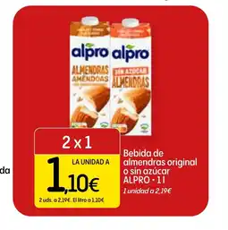 Dialprix ALPRO Bebida de almendras original o sin azúcar oferta