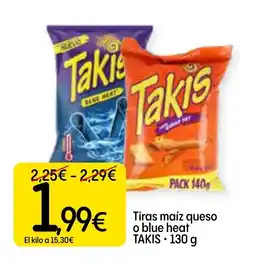 Dialprix TAKIS Tiras maíz queso o blue heat oferta