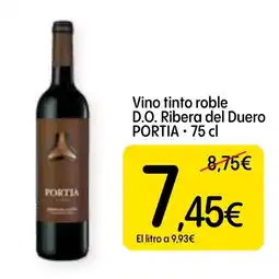Dialprix PORTIA Vino tinto roble D.O. Ribera del Duero oferta