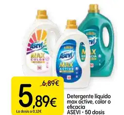 Dialprix ASEVI Detergente líquido max active, color o eficacia 50 dosis oferta