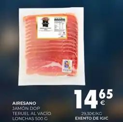 CashDiplo AIRESANO Jamón dop teruel al vacío lonchas oferta