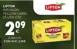 CashDiplo LIPTON Infusión yellow label 25 uds c/12 oferta