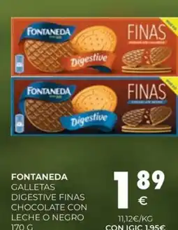 CashDiplo FONTANEDA Galletas digestive finas chocolate con leche o negro oferta