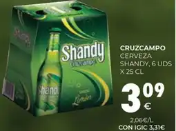 CashDiplo CRUZCAMPO Cerveza shandy, 6 uds oferta