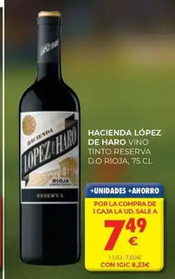 CashDiplo HACIENDA LÓPEZ DE HARO Vino tinto reserva d.o rioja oferta