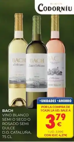 CashDiplo BACH Vino blanco semi o seco o rosado semi dulce d.o. cataluña oferta