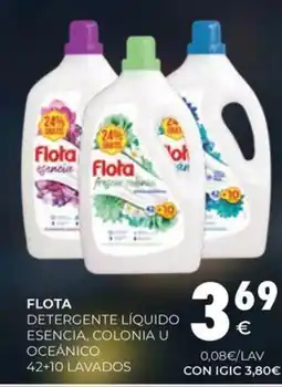 CashDiplo FLOTA Detergente líquido esencia, colonia u oceánico 42+10 lavados oferta