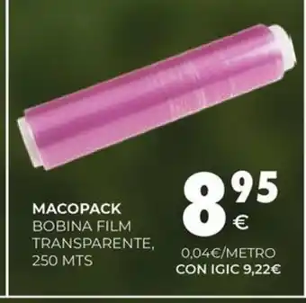 CashDiplo MACOPACK Bobina film transparente oferta