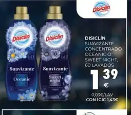 CashDiplo DISICLÍN Suavizante concentrado oceanic o sweet night, 60 lavados oferta