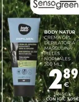 CashDiplo BODY NATUR Crema gel depilatoria masculina pieles normales oferta