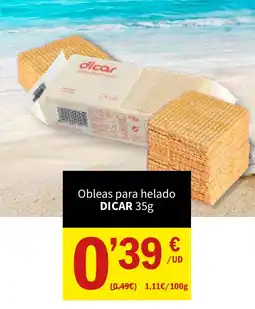 SPAR DICAR Obleas para helado oferta
