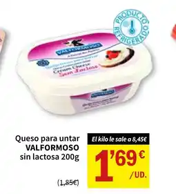 SPAR VALFORMOSO Queso para untar sin lactosa oferta