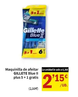 SPAR GILLETTE Maquinilla de afeitar Blue II plus 5 + 1 gratis oferta
