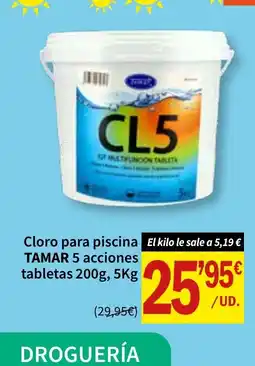 SPAR TAMAR 5 Cloro para piscina 5 acciones tabletas oferta