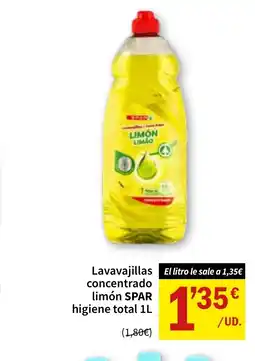 SPAR SPAR Lavavajillas concentrado limón higiene total oferta