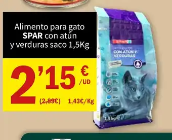 SPAR SPAR Alimento para gato con atún y verduras saco oferta