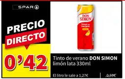 SPAR DON SIMON Tinto de verano limón lata oferta