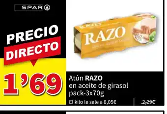 SPAR RAZO Atún en aceite de girasol oferta