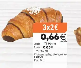 Plenus Supermercados FRIPAN Croissant recheo de chocolate oferta